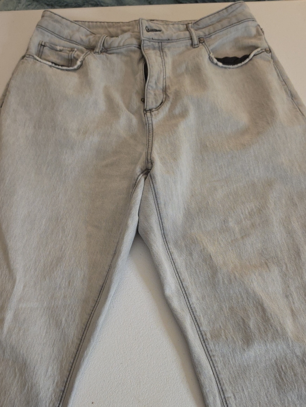 Loft Jeans Size 8/29 Curvy Straight Crop Acid Wash Gray Color